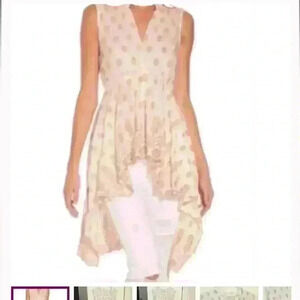 Ruby Yaya high low gold embellished top XS